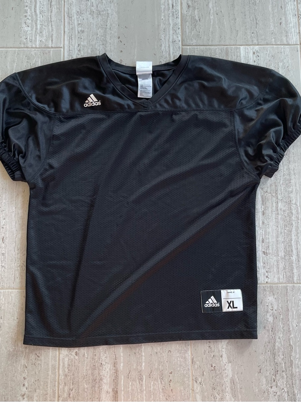 Adidas Men's Football Jersey Black Mesh Practice Shirt Size XL